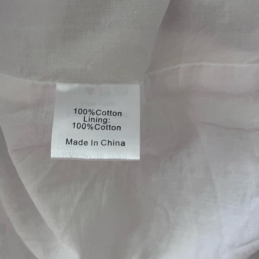 Tuckernuck Clara White Mini Dress Ruffle Cross Stitch Empire Medium - Picture 8 of 8